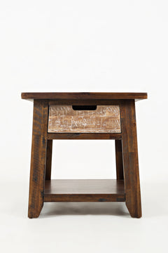 Painted Canyon Distressed Brown End Table - Ornate Home
