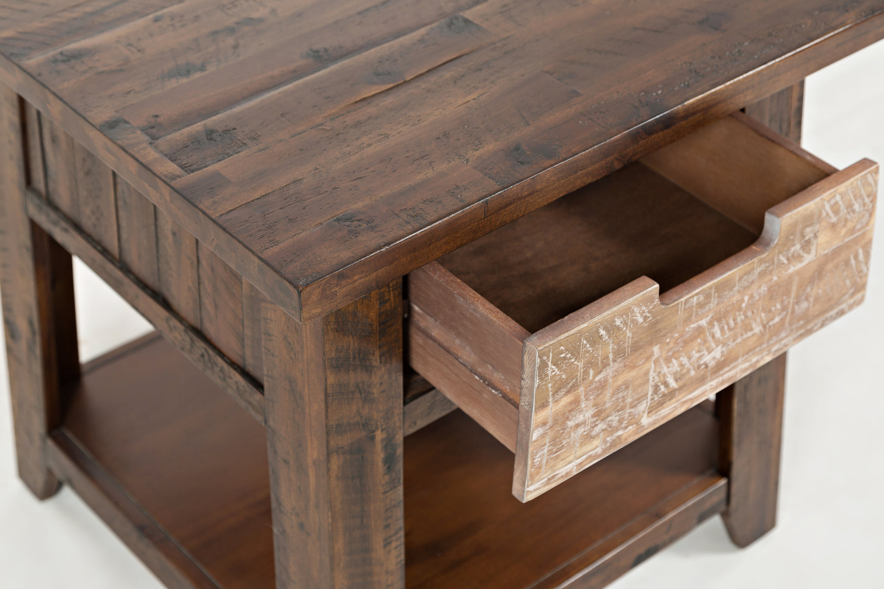 Painted Canyon Distressed Brown End Table - Ornate Home