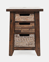 Painted Canyon Distressed Brown Power Chairside Table - Ornate Home