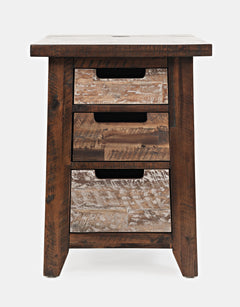 Painted Canyon Distressed Brown Power Chairside Table - Ornate Home