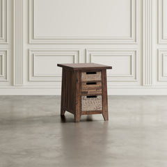 Painted Canyon Distressed Brown Power Chairside Table - Ornate Home