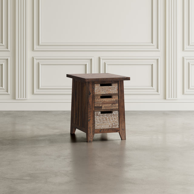 Painted Canyon Distressed Brown Power Chairside Table - Ornate Home