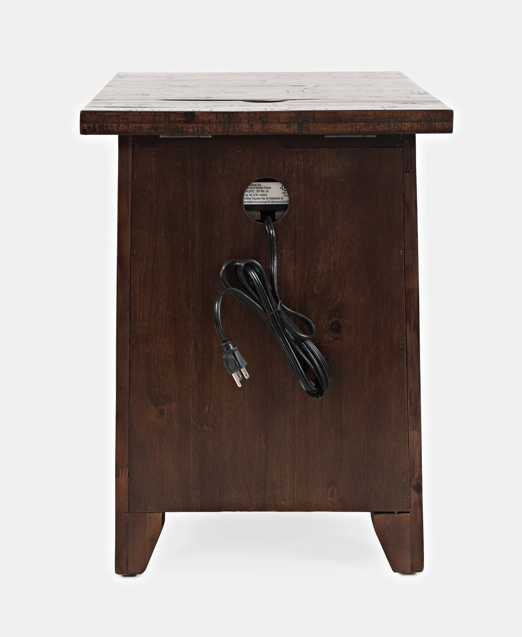 Painted Canyon Distressed Brown Power Chairside Table - Ornate Home