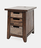 Painted Canyon Distressed Brown Power Chairside Table - Ornate Home
