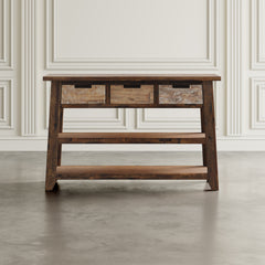 Painted Canyon Distressed Brown Sofa Table - Ornate Home