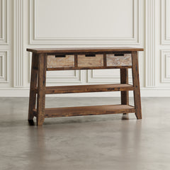 Painted Canyon Distressed Brown Sofa Table - Ornate Home