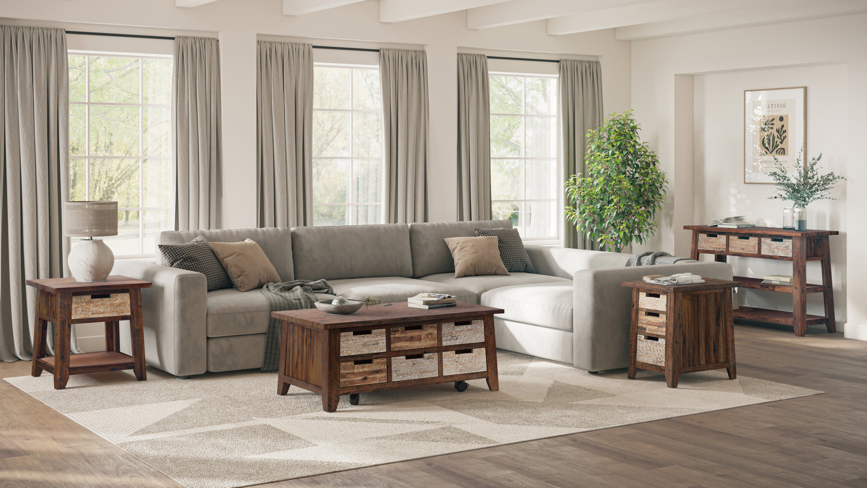Painted Canyon Distressed Brown Sofa Table - Ornate Home