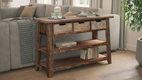 Painted Canyon Distressed Brown Sofa Table - Ornate Home