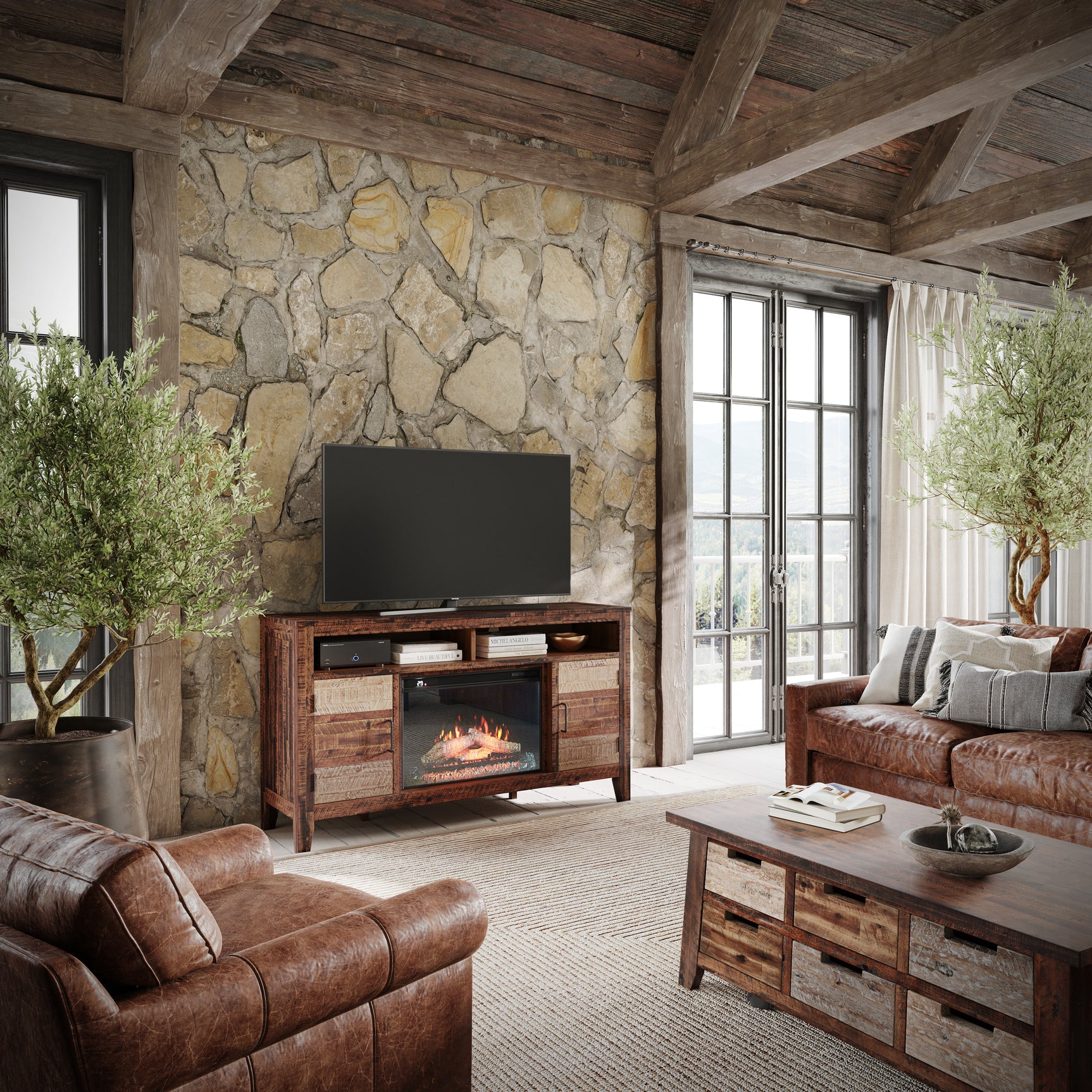 Painted Canyon Painted Canyon 60 Fireplace with Logset - Ornate Home