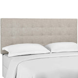Paisley Beige Tufted Upholstered Linen Fabric King and California King Headboard - Ornate Home