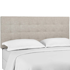 Paisley Beige Tufted Upholstered Linen Fabric King and California King Headboard - Ornate Home