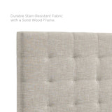 Paisley Beige Tufted Upholstered Linen Fabric King and California King Headboard - Ornate Home