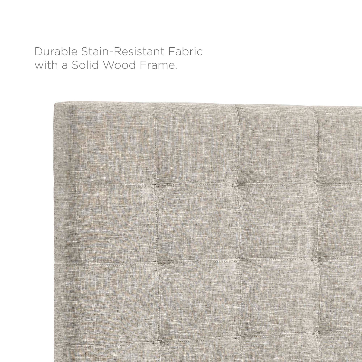 Paisley Beige Tufted Upholstered Linen Fabric King and California King Headboard - Ornate Home
