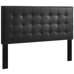 Paisley Black Tufted Upholstered Faux Leather King and California King Headboard - Ornate Home