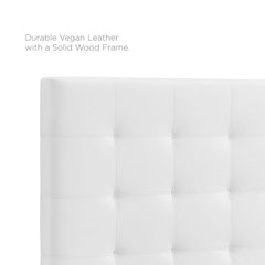 Paisley White Tufted Upholstered Faux Leather King and California King Headboard - Ornate Home