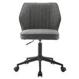 Pakuna Vintage Gray PU & Black Office Chair - Ornate Home