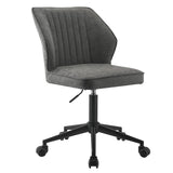 Pakuna Vintage Gray PU & Black Office Chair - Ornate Home