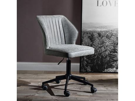 Pakuna Vintage Gray PU & Black Office Chair - Ornate Home