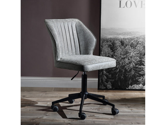 Pakuna Vintage Gray PU & Black Office Chair - Ornate Home