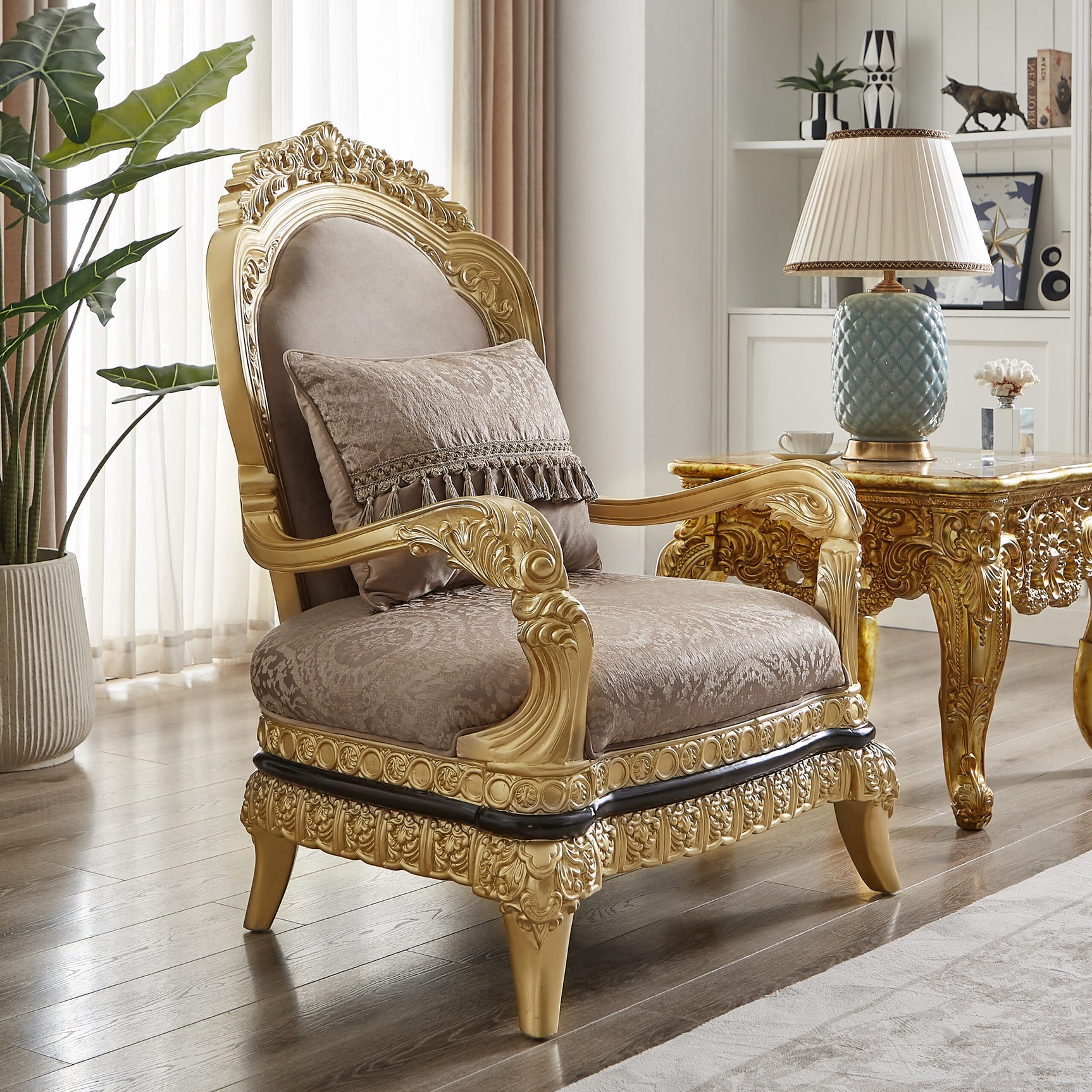 Palais Doré Gold 3-Pc Living Room Set / HD-9021 - Ornate Home