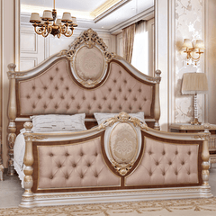 Palais Doré Gold/Cherry/Pearl California King Bed / HD-CK9021 - Ornate Home