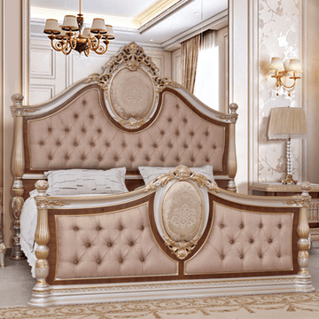 Palais Doré Gold/Cherry/Pearl California King Bed / HD-CK9021 - Ornate Home