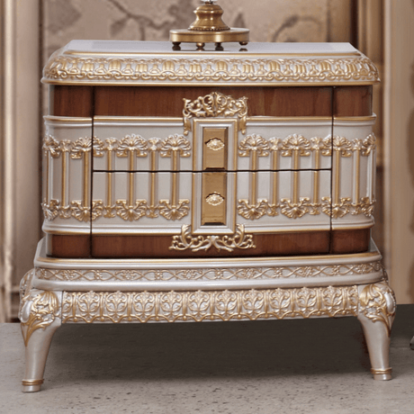 Palais Doré Gold/Cherry/Pearl Nightstand / HD-N9021 - Ornate Home