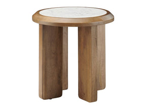 Palatino Brown/White End Table - Ornate Home