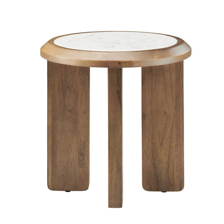 Palatino Brown/White End Table - Ornate Home