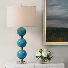 Palawan Blue Glaze Table Lamp - Ornate Home