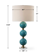 Palawan Blue Glaze Table Lamp - Ornate Home