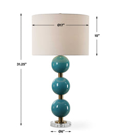 Palawan Blue Glaze Table Lamp - Ornate Home