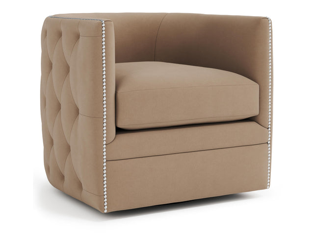 Palazzo Brown Fabric Swivel Chair - Ornate Home