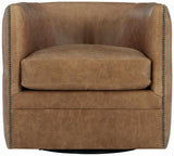Palazzo Brown Leather Swivel Chair - Ornate Home