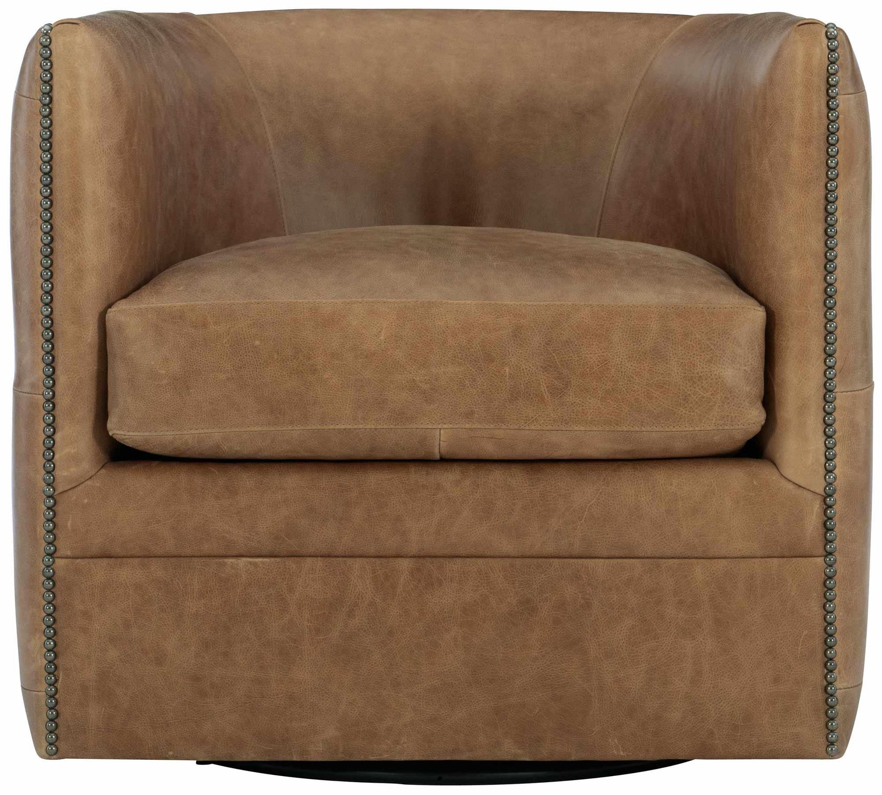 Palazzo Brown Leather Swivel Chair - Ornate Home