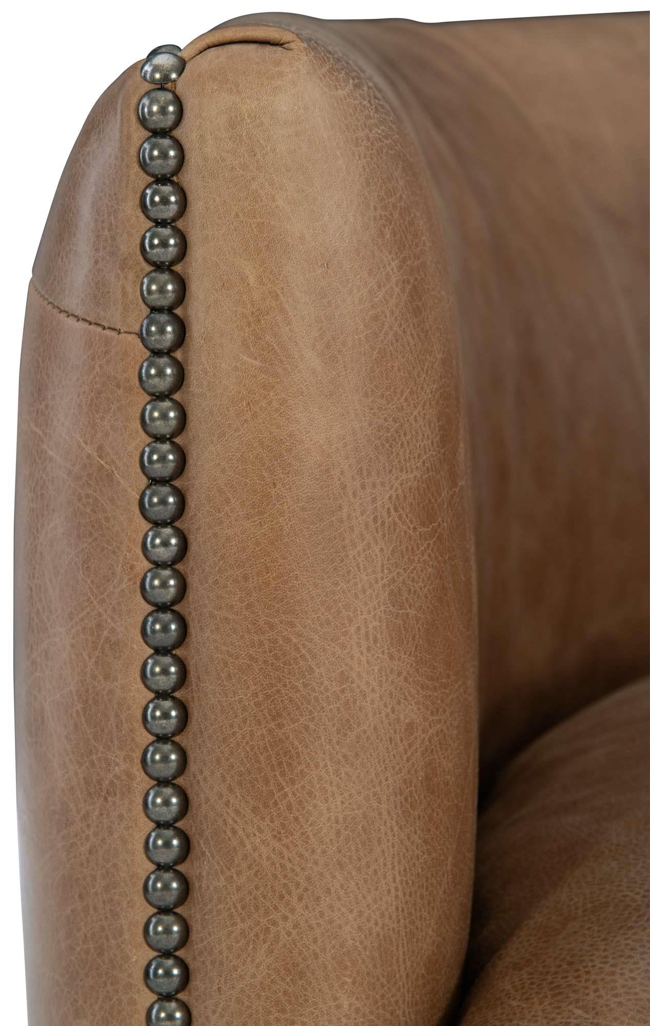 Palazzo Brown Leather Swivel Chair - Ornate Home