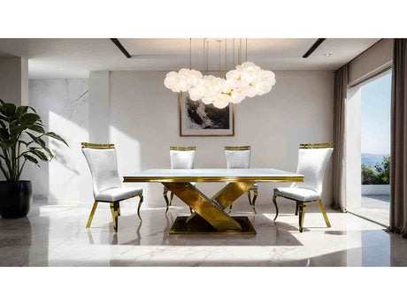 Palazzo Gold/Black 7 Pc. Dining Table Set - Ornate Home