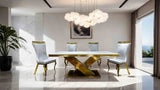 Palazzo Gold/Black 7 Pc. Dining Table Set - Ornate Home