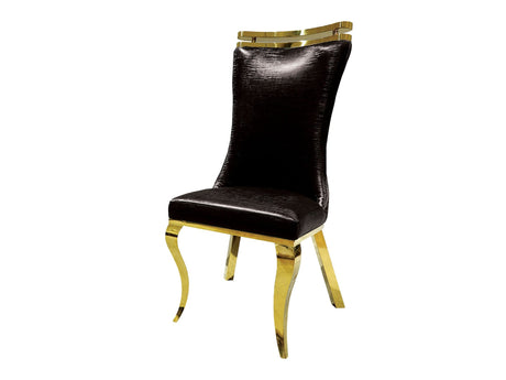 Palazzo Gold/Black Chair (Set of 2) - Ornate Home