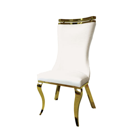 Palazzo Gold/White Chair (Set of 2) - Ornate Home