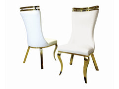 Palazzo Gold/White Chair (Set of 2) - Ornate Home