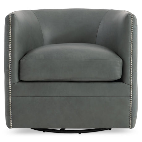 Palazzo Green Leather Swivel Chair - Ornate Home