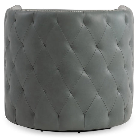 Palazzo Green Leather Swivel Chair - Ornate Home