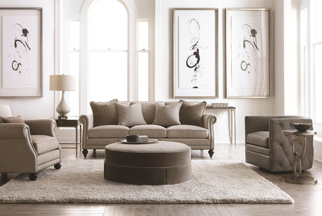 Palazzo Grey Leather Swivel Chair - Ornate Home