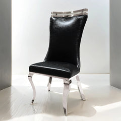 Palazzo Silver/Black Chair (Set of 2) - Ornate Home