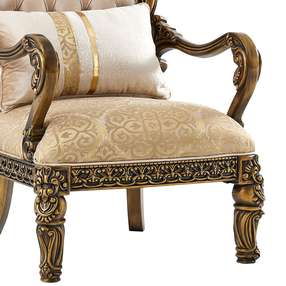 Palazzo Venezia Beige/Brown/Yellow Chair / HD-9017 - Ornate Home