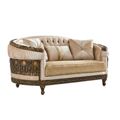 Palazzo Venezia Beige/Brown/Yellow Loveseat / HD-9017 - Ornate Home