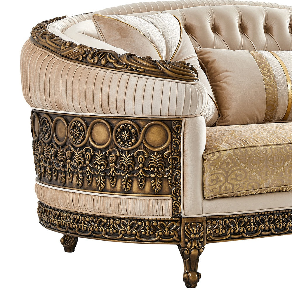 Palazzo Venezia Beige/Brown/Yellow Loveseat / HD-9017 - Ornate Home