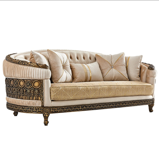 Palazzo Venezia Beige/Brown/Yellow Sofa / HD-9017 - Ornate Home