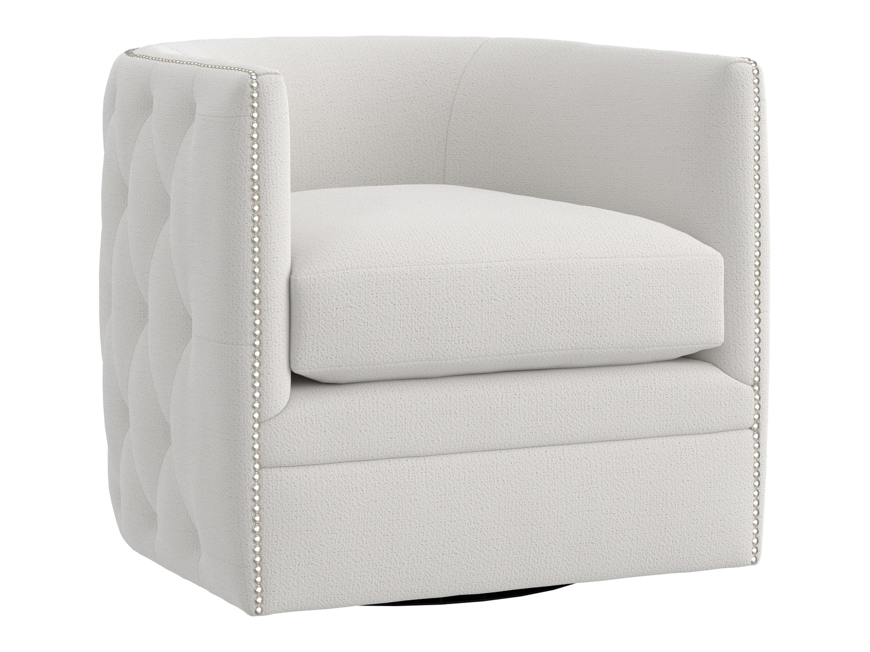 Palazzo White/Cream Fabric Swivel Chair - Ornate Home